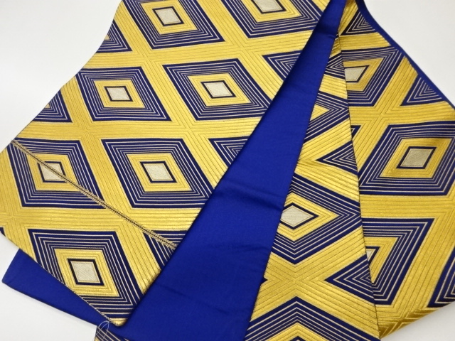 6689744: JAPANESE KIMONO / VINTAGE FUKURO OBI / WOVEN RHOMBUS